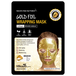 Gold Foil Wrapping Face Mask with Collagen – Anti-Aging, Wrinkle Reducing, Deep Moisturizing & Skin Restoring Treatment, Dermatologist Tested, Made in Korea