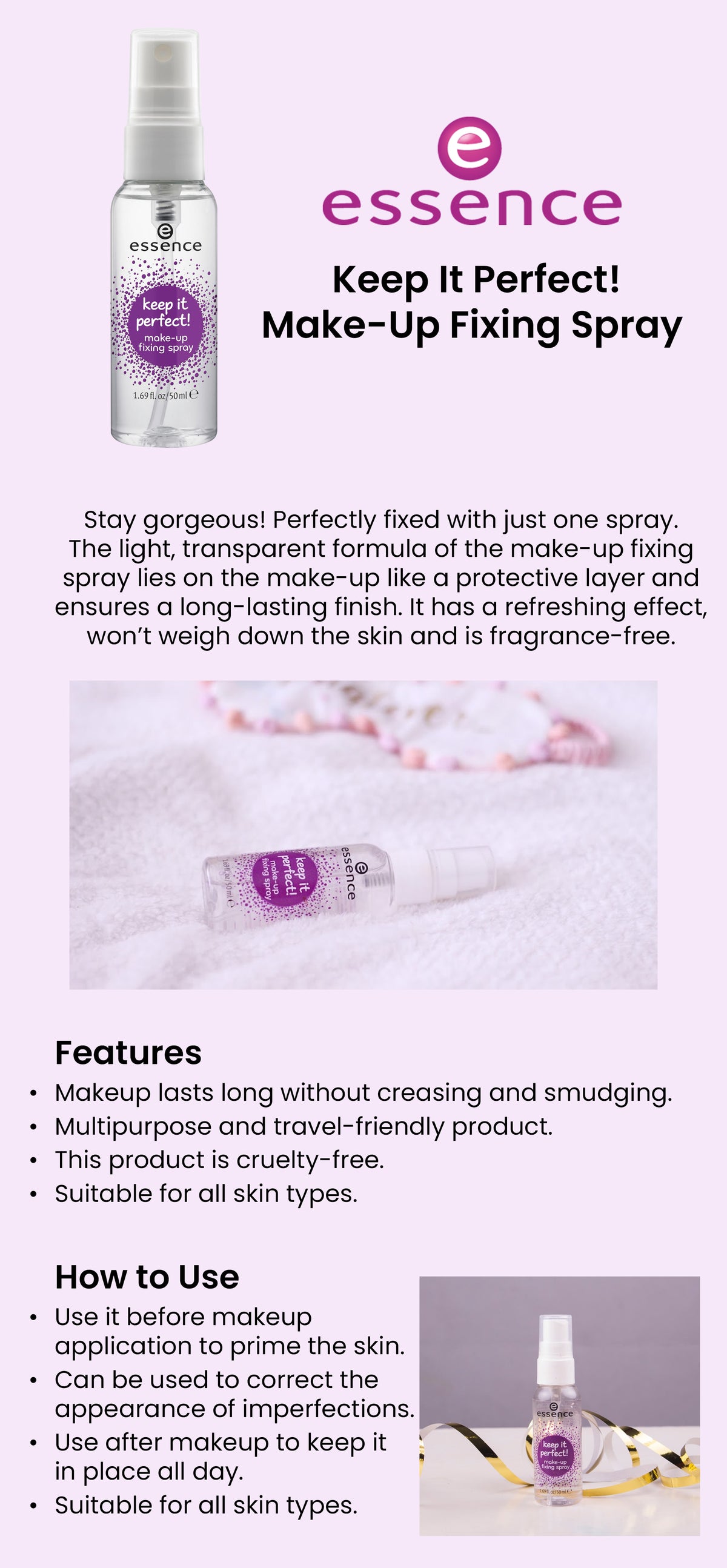 Essence - Keep It Perfect! Make-Up Fixing Spray - 50ml