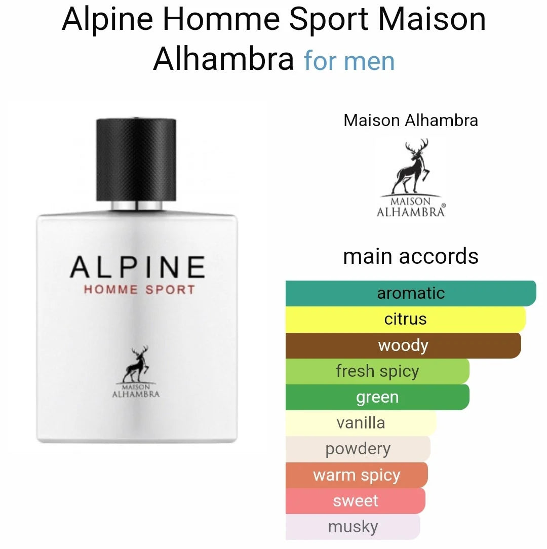 Maison Alhambra Alpine Homme Sport for Men - Eau De Parfum - 100ml