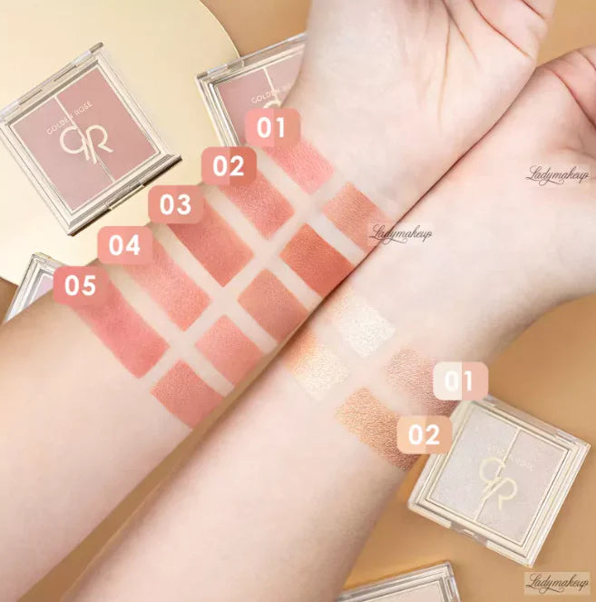 Golden Rose Iconic Blush Duo – Dual‑Tone Powder Blush - 04 Soft Pink