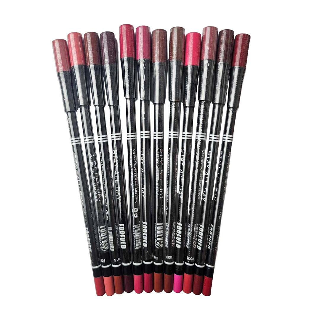F014 Forever Stay All Day Eye & Lip Pencil Waterproof - 12Pcs