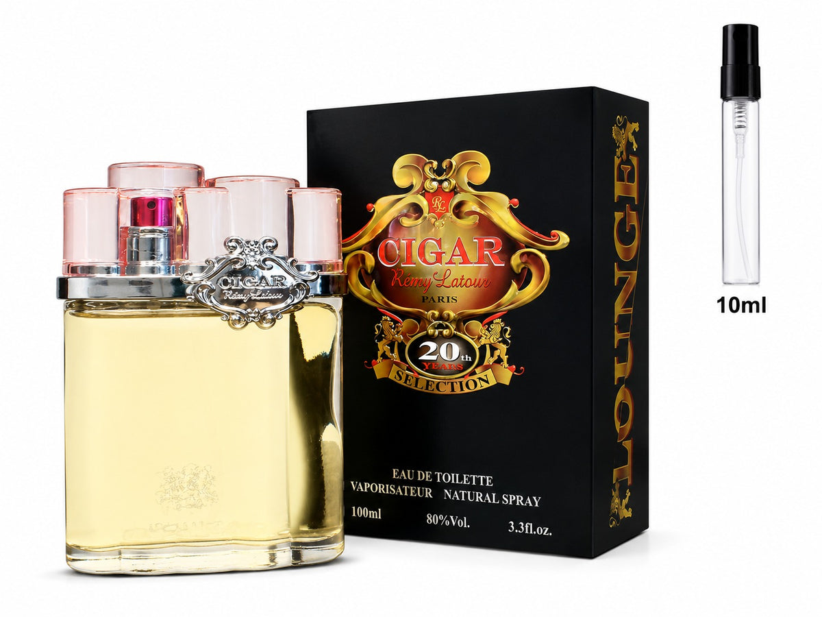 Cigar Selection 20th Anniversary Edition by Remy Latour for Men - Eau de Toilette - 10ml (Decant) (1Pc)