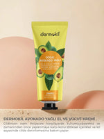 Natural Avocado Hand & Body Cream with Natural Avocado Oil by Dermokil - Made in Turkey- 30ml
