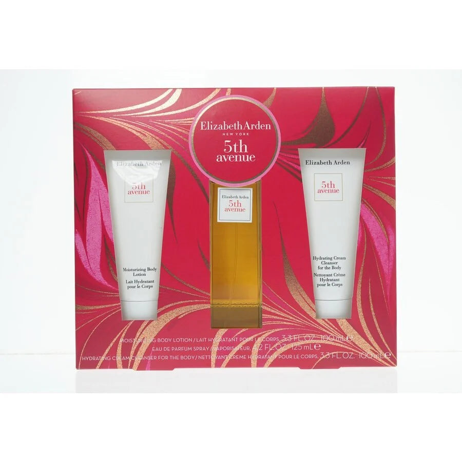 5th Avenue by Elizabeth Arden for Women - Eau de Parfum - Gift Set 3 Pcs (Perfume 125ml - Body Lotion 100ml - Cream Cleanser 100m)