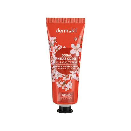 Natural Cherry Blossom Hand & Body Cream with Natural Cherry Blossom by Dermokil - Made in Turkey- 30ml