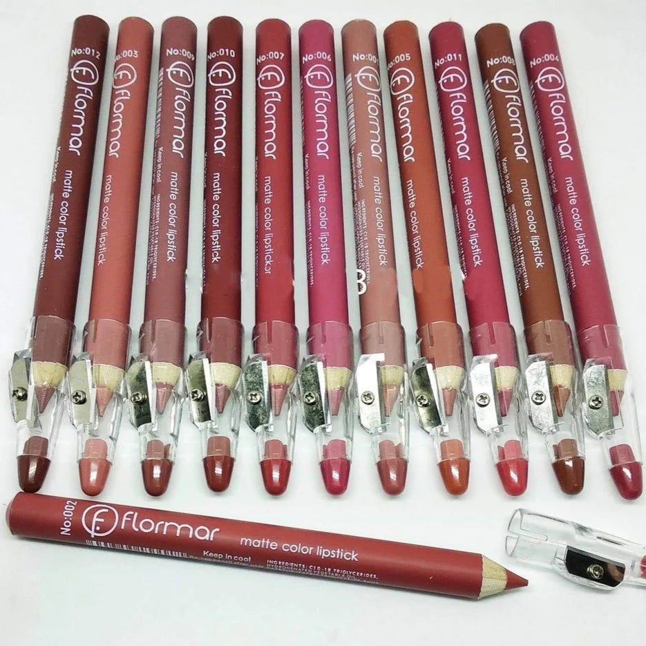 (Made in China) Generic 12 Colors Clear Lipstick Pencil Set - Rouge