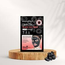 Charcoal Black Face Mask – Purifying & Revitalizing Sheet Mask, Deep Cleansing, Anti-Blemish, Moisturizing Treatment, Dermatologist Tested, Made in Korea