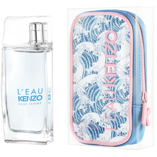 عطر L'Eau Kenzo Pour Femme EDT مع حقيبة في علبة شفافة - 50 مل