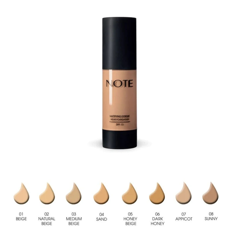 Note Foundation Mattifying Extreme Wear - 05 Honey Beige