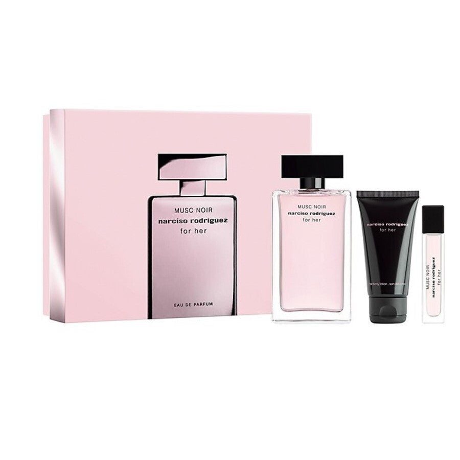Musc Noir by Narciso Rodriguez for Women - Eau de Parfum - Gift Set 3 Pcs (100ml EDP + 10ml Travel Size + Body Lotion)