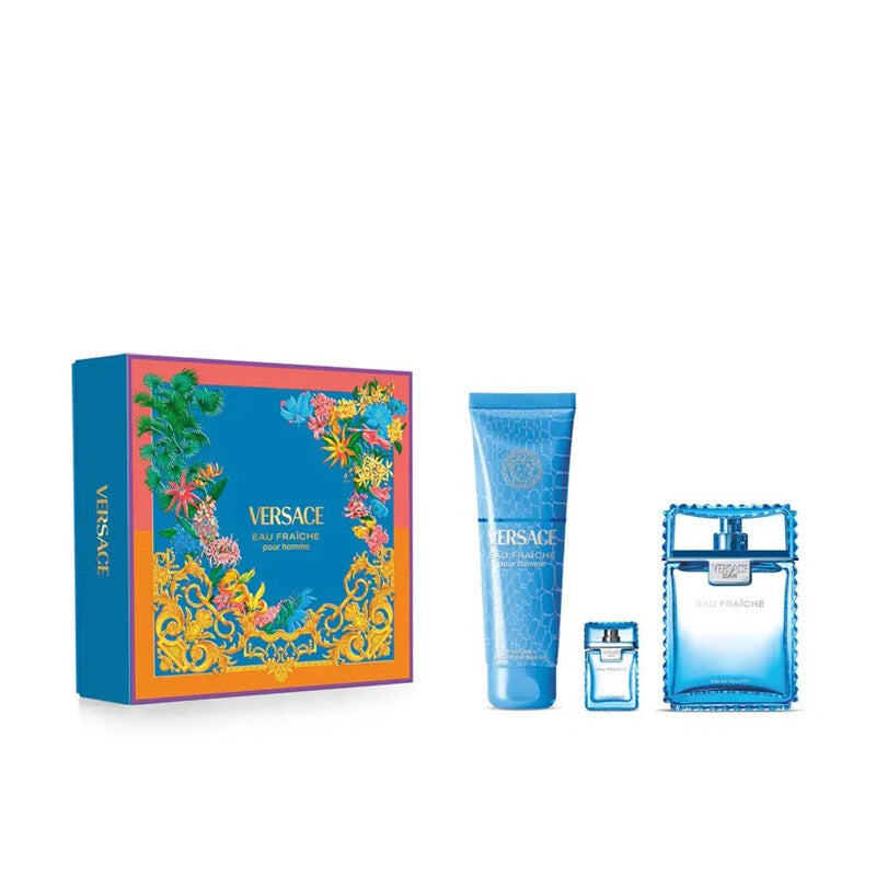 Eau Fraiche Extreme Gift Set by Versace for Men - Eau de Parfum - Set (100ml + 5ml + 150ml Shower Gel)