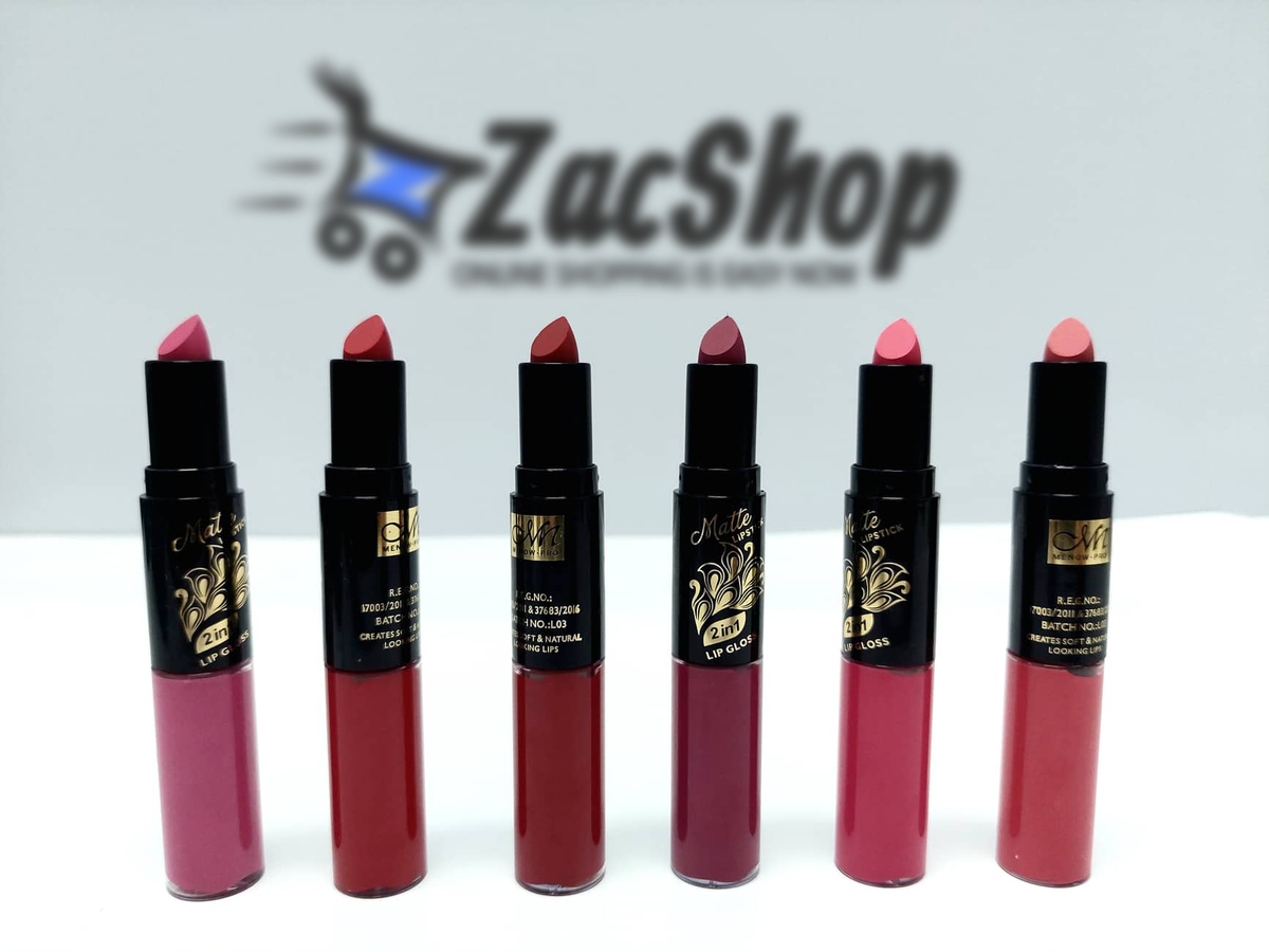 أحمر شفاه غير لامع وملمع شفاه 2 في 1 من مي ناو Mn - L544 - (6 قطع)