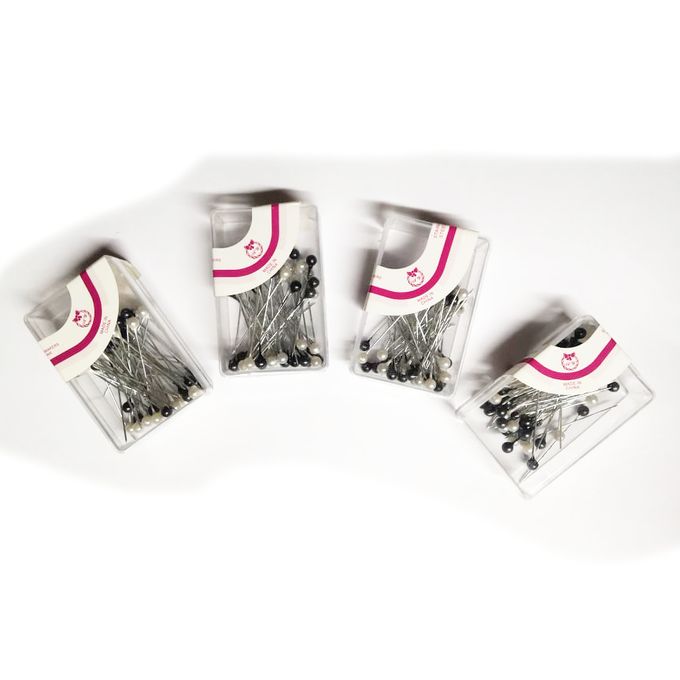 دبابيس من الفولاذ المقاوم للصدأ باللونين الأبيض والأسود - 4 قطع (كبيرة)