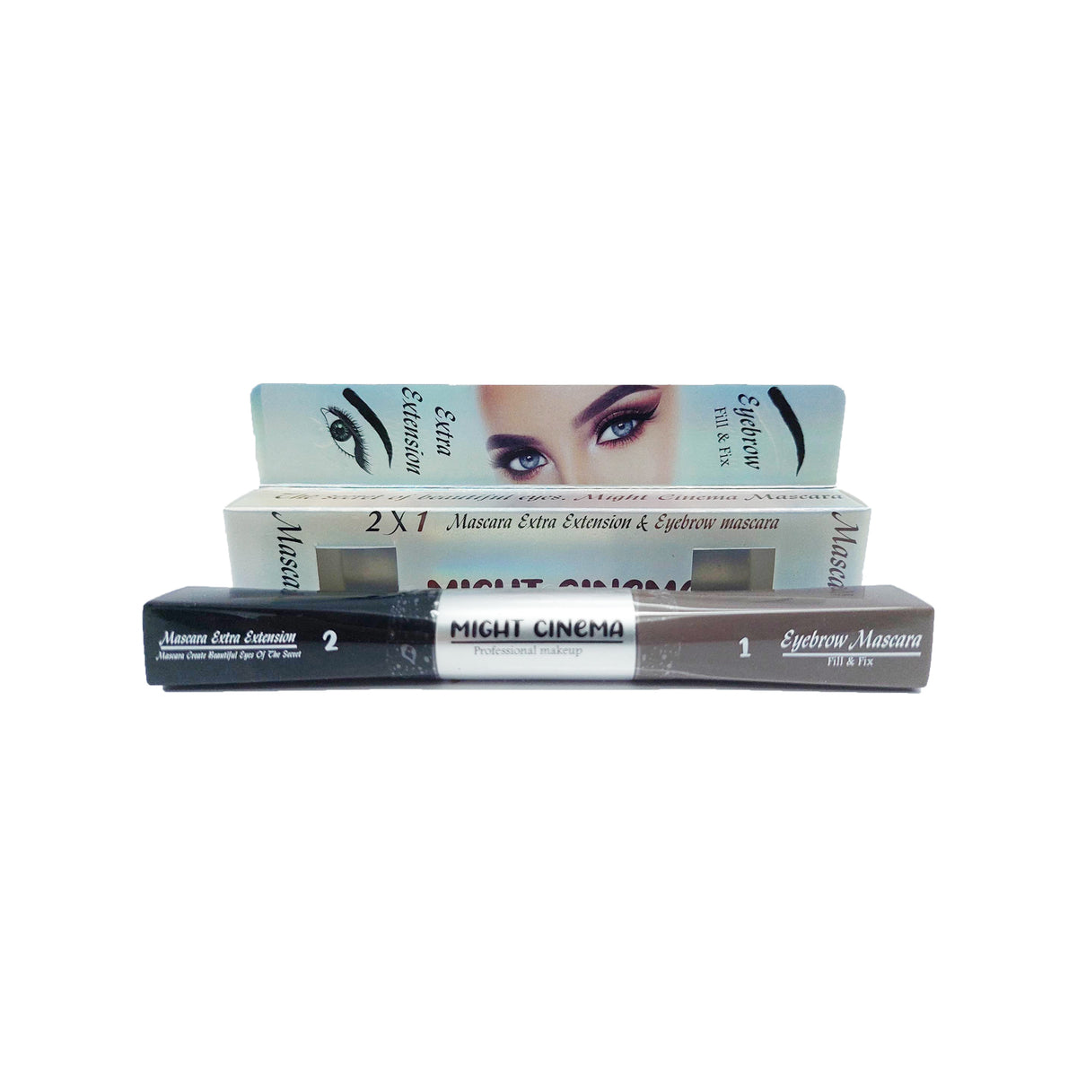 Might Cinema Mascara Black Extra Extension & Eyebrow Mascara Dark Brown 2X1
