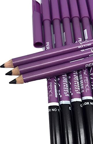 Eyebrow Pencil With Comb Brush For Brow - Black - 2Pcs