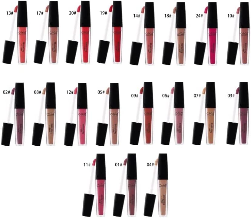 ملمع شفاه مرطب من MN يدوم حتى 16 ساعة أحمر شفاه غير لامع بطرف مربع فاخر - 12 قطعة