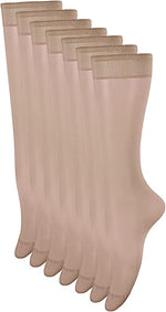 Silvy Pack Of 6 Pairs Of Silvy Knee High Stretch Socks Beige 1