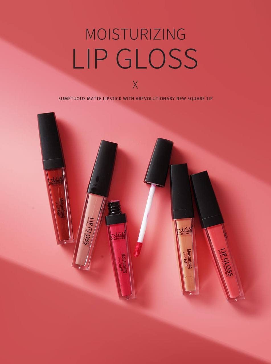 ملمع شفاه مرطب من MN يدوم حتى 16 ساعة أحمر شفاه غير لامع بطرف مربع فاخر - 12 قطعة