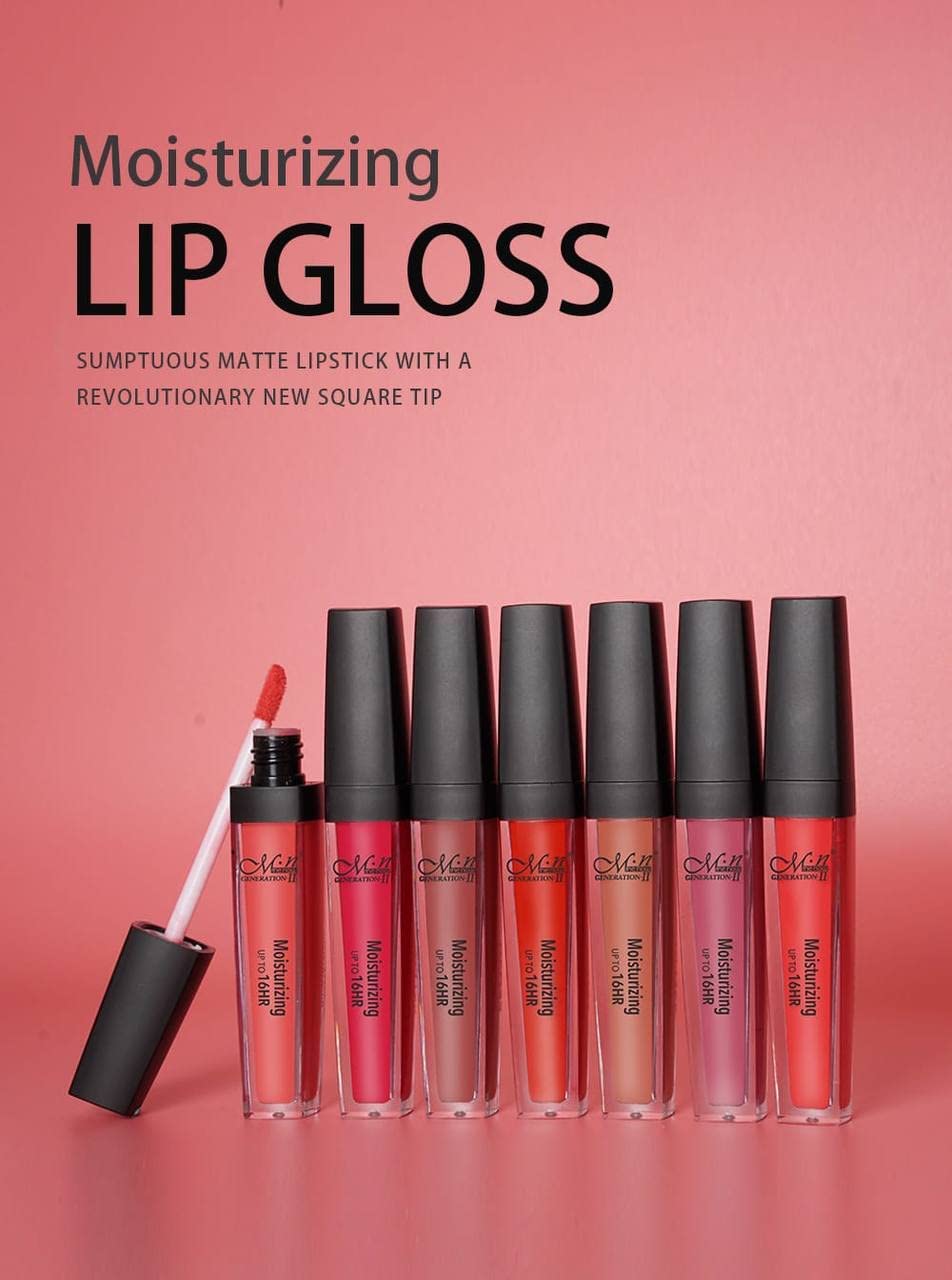 ملمع شفاه مرطب من MN يدوم حتى 16 ساعة أحمر شفاه غير لامع بطرف مربع فاخر - 12 قطعة
