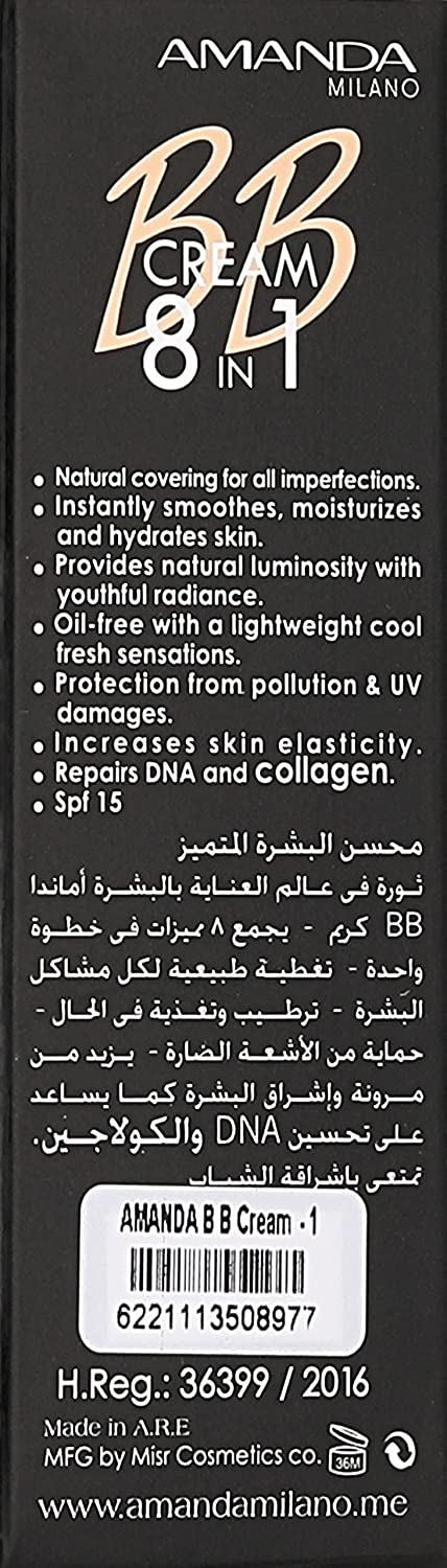 Amanda BB Cream 8 in 1 Beauty Balm - Color : 1