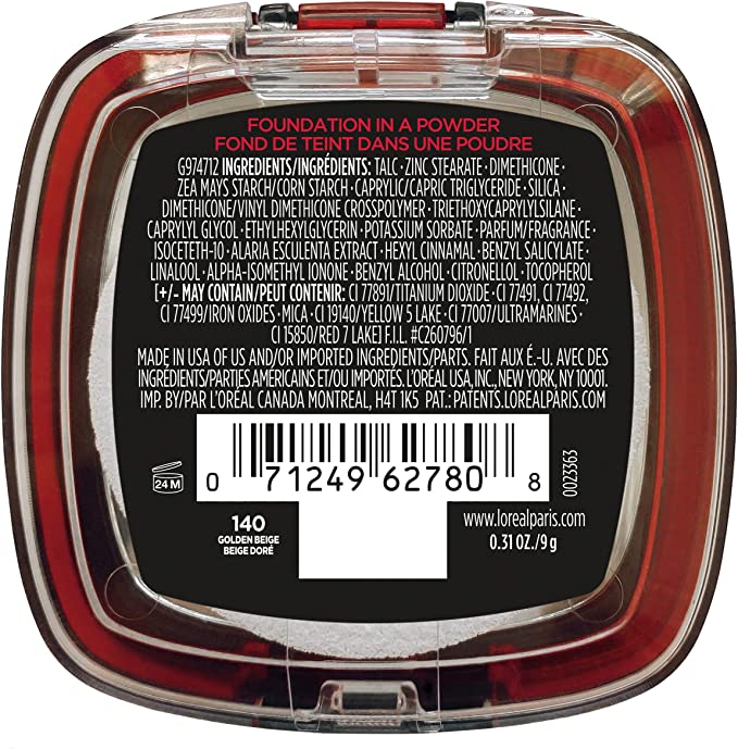 لوريال باريس، كريم أساس Infaillible 24H Fresh Wear على هيئة بودرة، 140 Golden Beige Dore Beige