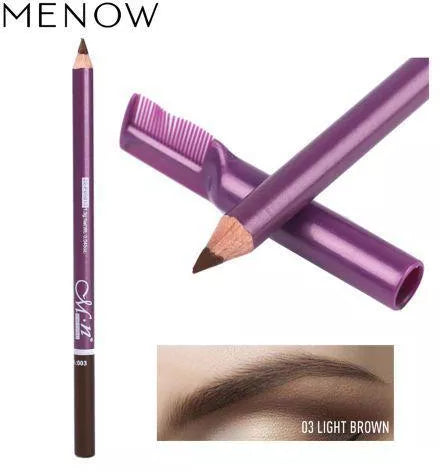 قلم حواجب مع فرشاة مشط للحواجب - بني فاتح 003 - قطعتين
