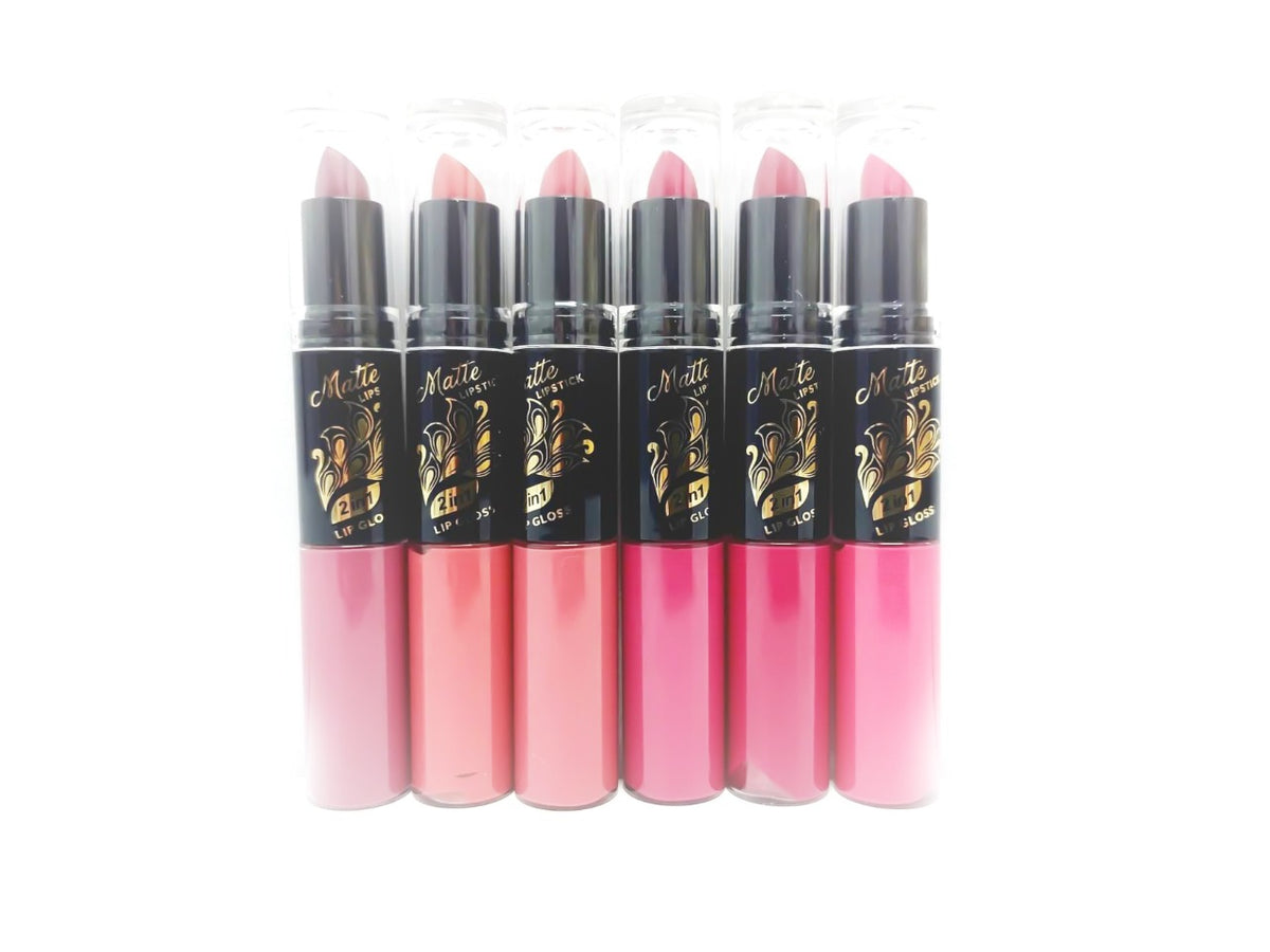 أحمر شفاه غير لامع وملمع شفاه 2 في 1 من مي ناو Mn - L544 - رقم: A ( 6 قطع )