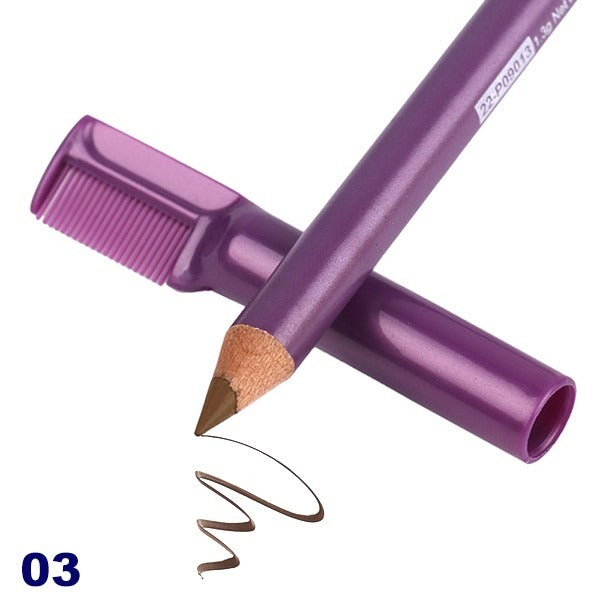 قلم حواجب مع فرشاة مشط للحواجب - بني فاتح 003 - قطعتين