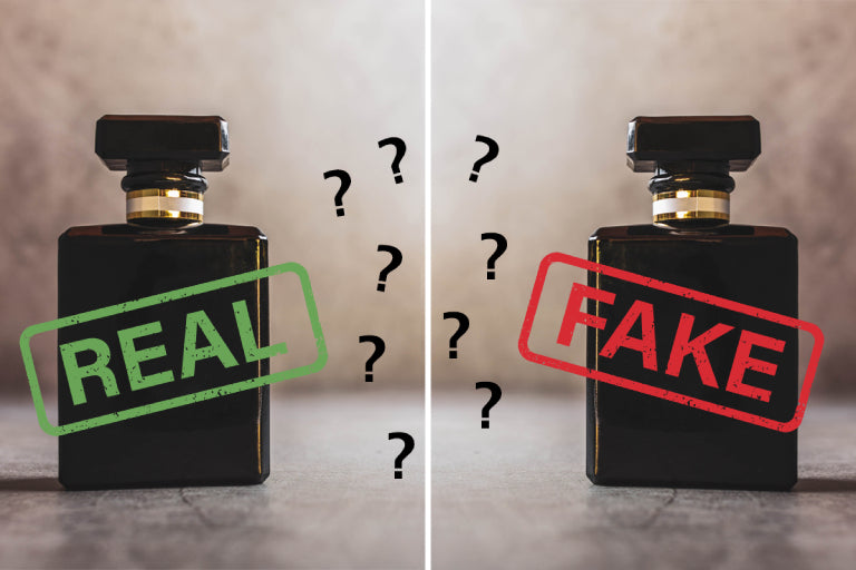 Chanel No5 perfume, comparison of Real vs Fake