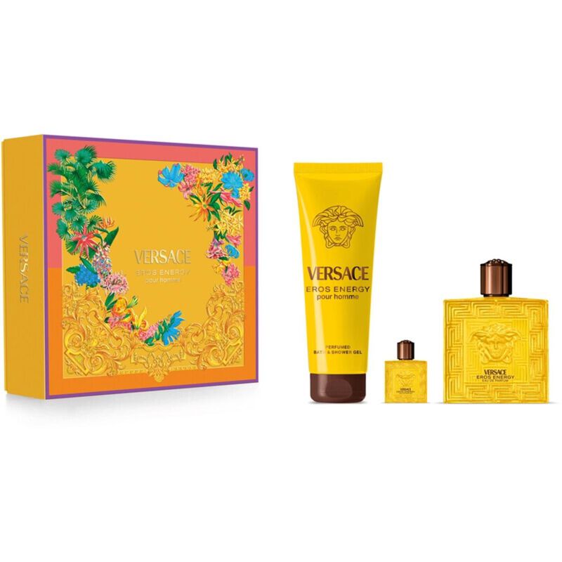 Eros Energy Gift Set by Versace for Men - Eau de Parfum - Set (100ml + 5ml + 150ml Shower Gel)