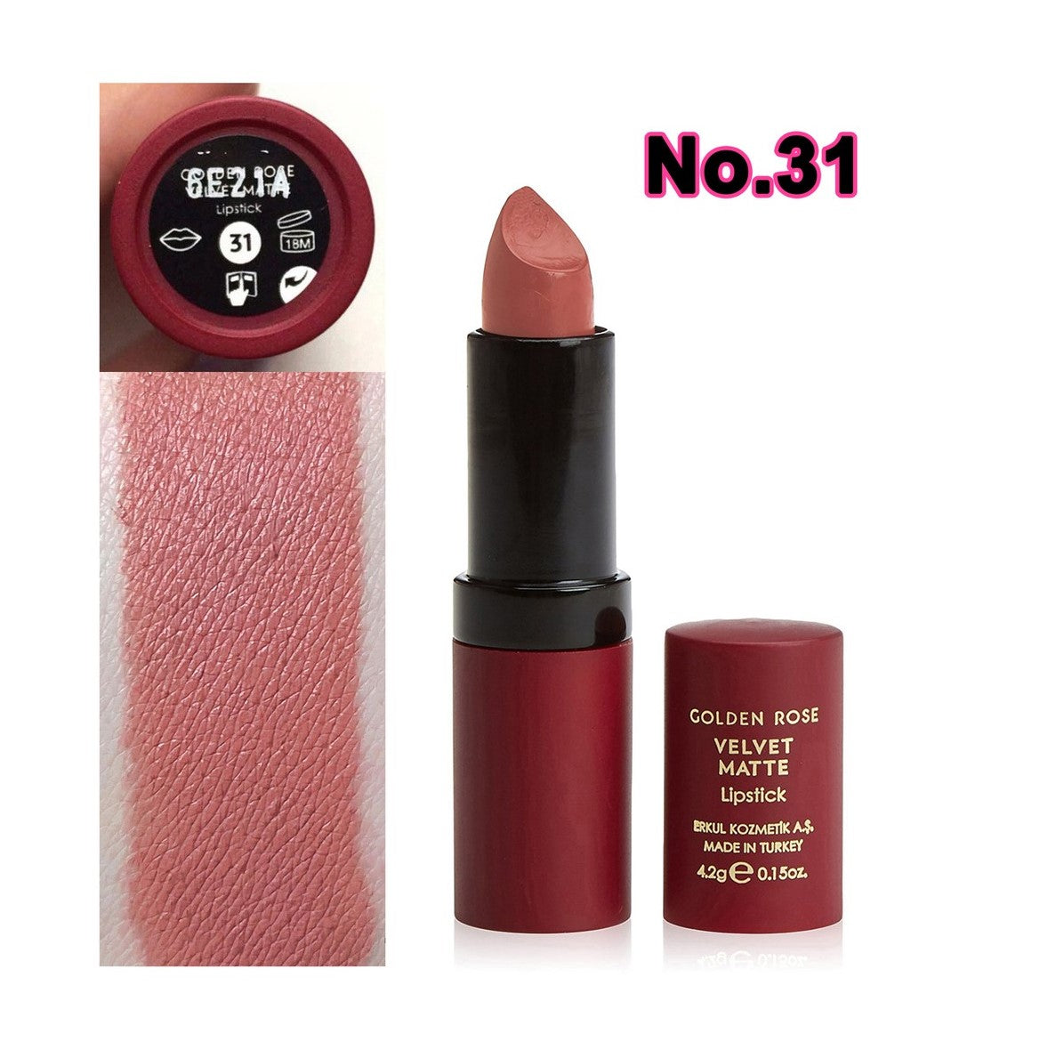Golden Rose Velvet Matte Lipstick No:31