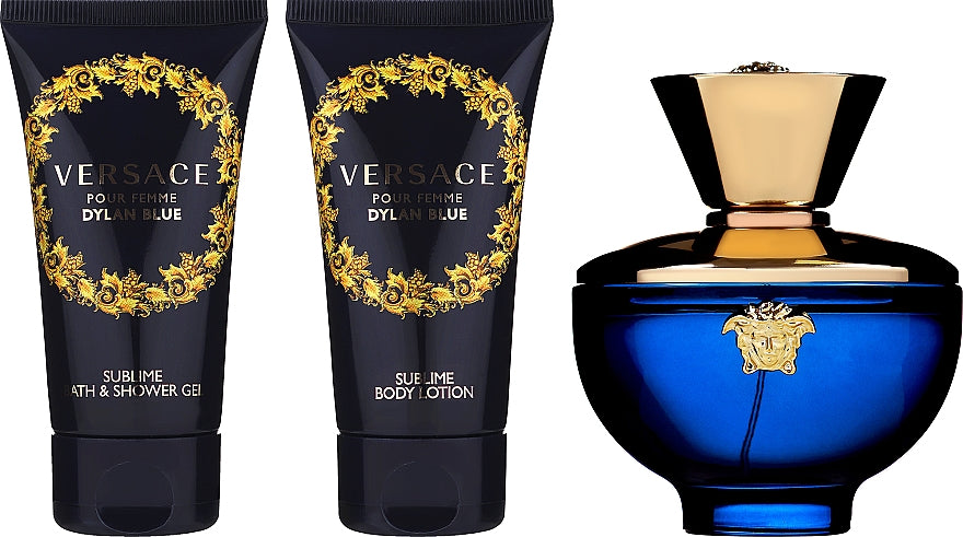 Versace Pour Femme Dylan Blue Gift Set - EDP 50ML - Body Lotion ML - Shower Gel 50ML