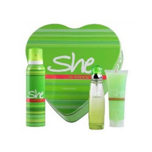 She Is Sweet Heart 3 Pieces Gift Sets Women With Perfume/Deodorant & Body Lotion
