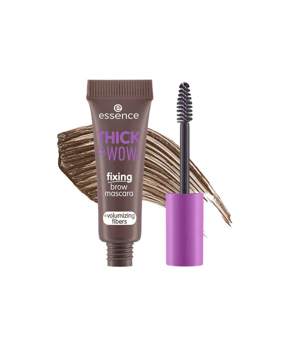 ماسكارا Essence Thick &amp; Wow Fixing Brow Mascara - 02 بني رمادي 