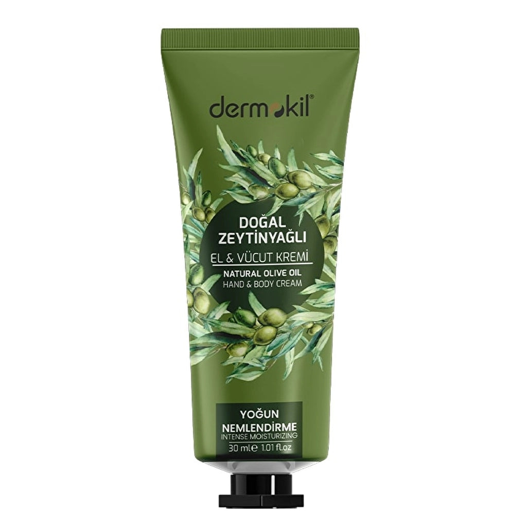 Natural Olive Oil Hand & Body Cream with Natural Olive Oil by Dermokil - Made in Turkey- 30ml