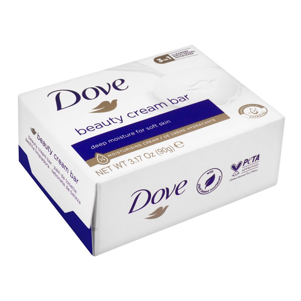 Dove Beauty Cream Bar, White, Deep Moisture For Soft Skin - 90g
