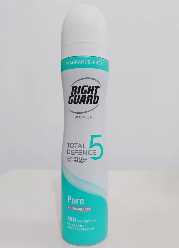 Right Guard Women Total Defence 5 Pure 48H Anti Perspirant Deodorant -250 Ml