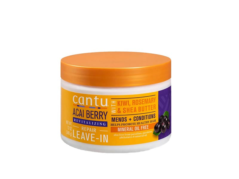Cantu Acai Berry Revitalizing Leave-In Repair Cream -340g كريم الإصلاح المنشطبالتوت الذي لا يحتاج إلى شطف من كانتو