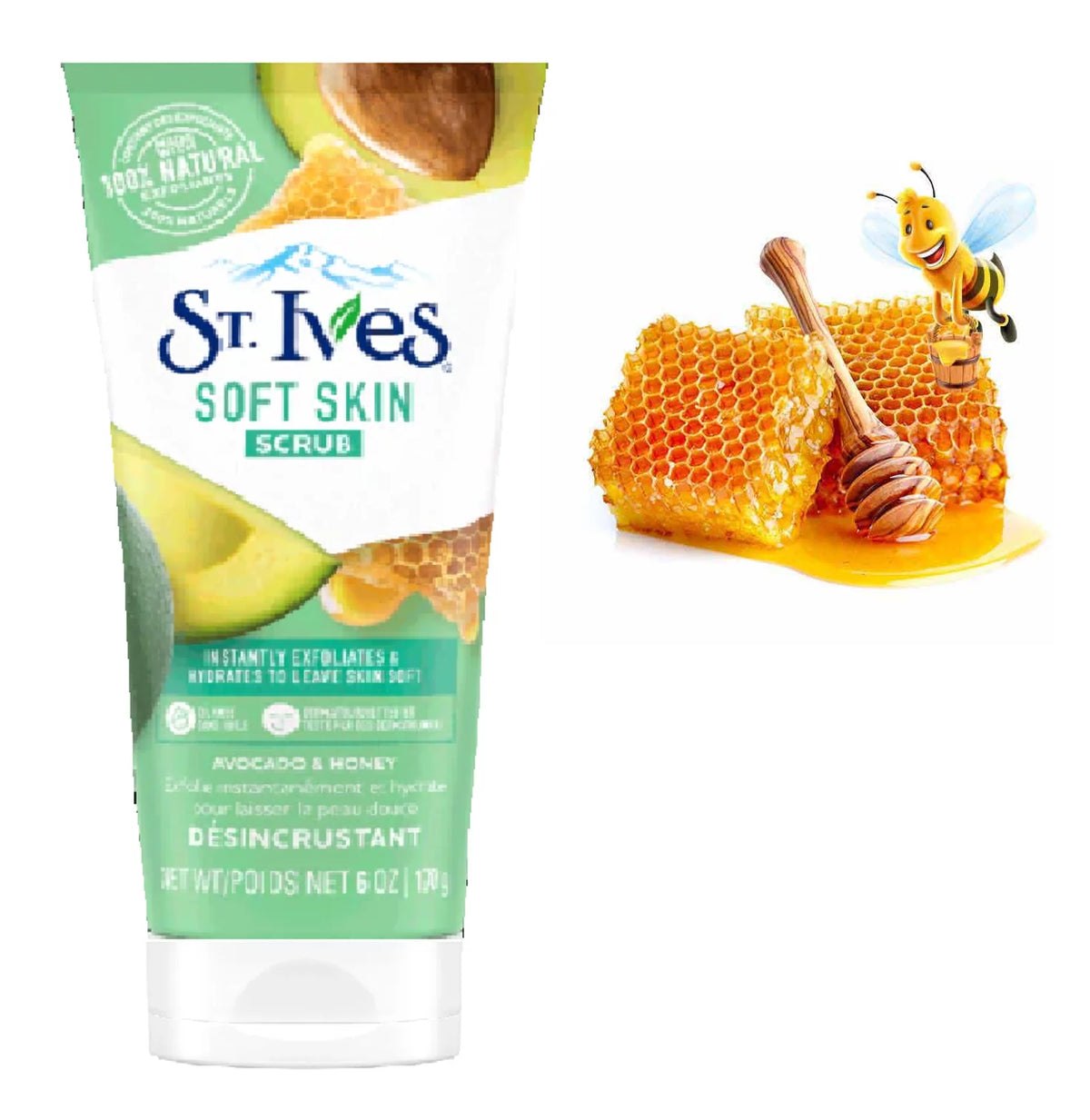 ST.Ives Soft Skin Avocado & Honey Face Scrub - 170gm