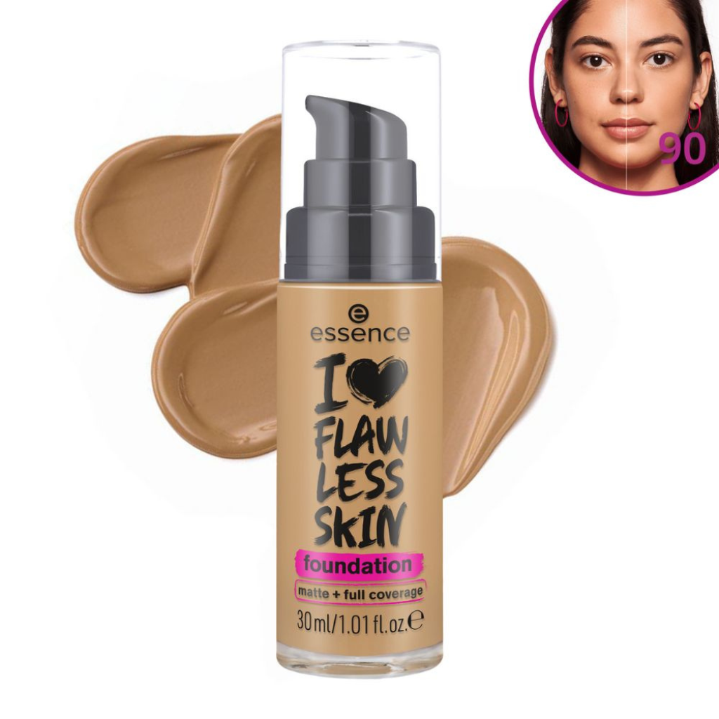 Essence I Love Flawless Skin Foundation Matte & Full Coverage - 90 Dark Sand