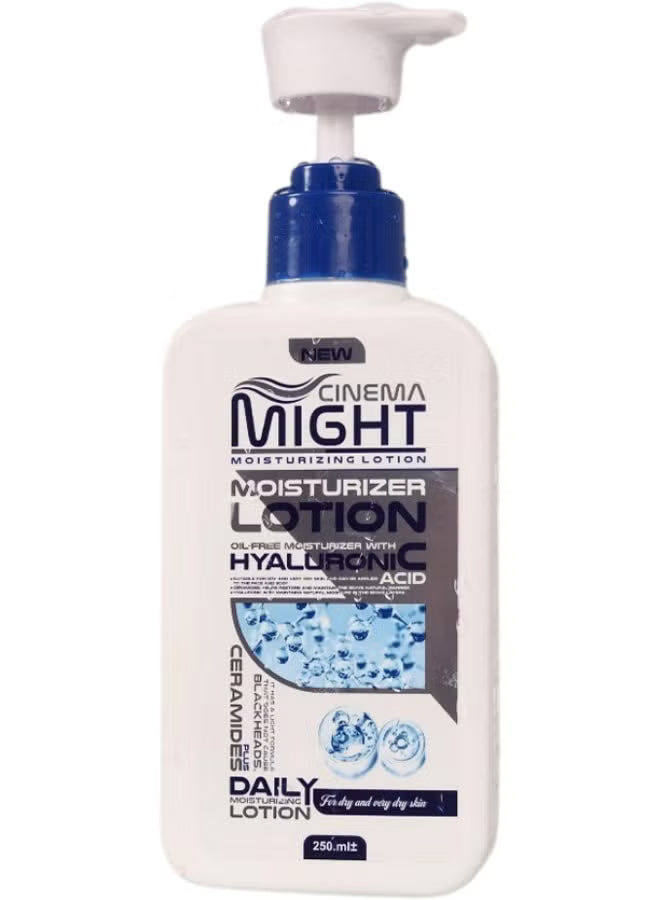 Might Cinema Intensive Hydration Lotion – Daily Face & Body Moisturizer with Hyaluronic Acid & Ceramides for Dry/Very Dry Skin – 250ml