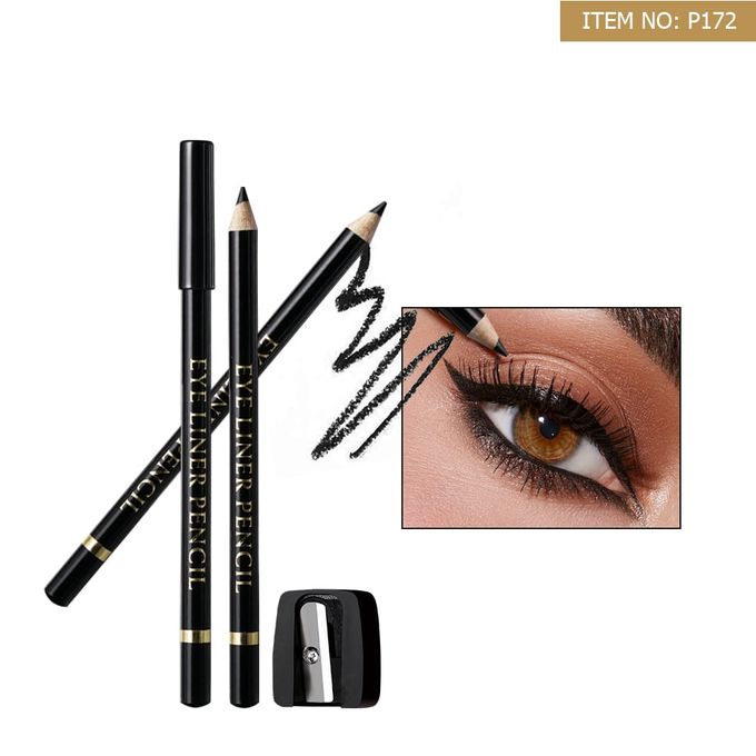 Me Now 6 Colors Wooden Eyeliner Pen Set - 12 Pieces + Sharpener