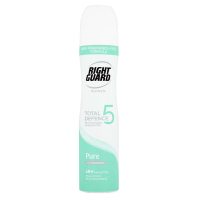 Right Guard Women Total Defence 5 Pure 48H Anti Perspirant Deodorant -250 Ml