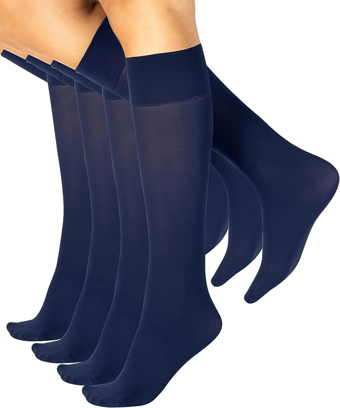 Silvy Pack Of 6 Pairs Of Silvy Knee High Stretch Socks - Navy