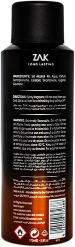 Zak Tobacco Vanilla Perfume Spray for Men - Eau De Toilette- 175ml