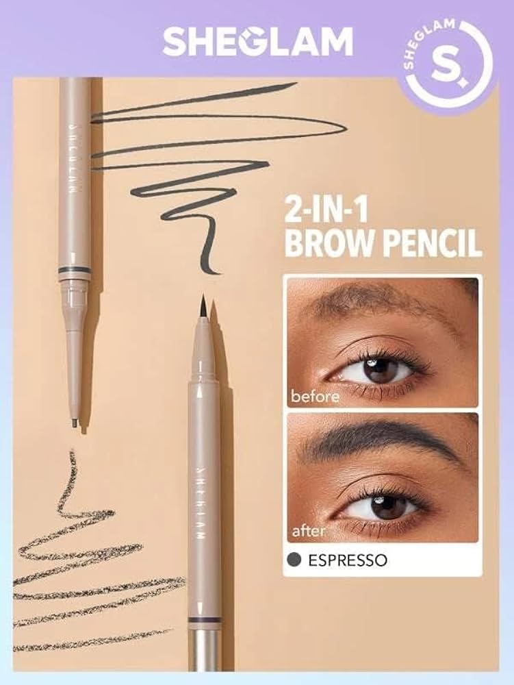 قلم الحواجب 2 في 1 من Sheglam Espresso Brows On Demand