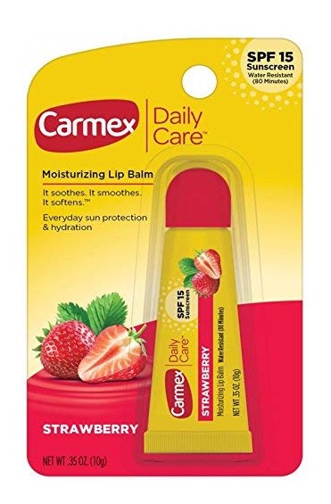 Carmex Daily Care Moisturizing Lip Balm with SPF 15, Strawberry-مرطب الشفاه كارمكس للعناية اليومية مع عامل حماية من الشمس SPF 15، الفراولة