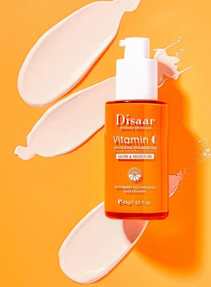 Disaar Beauty Waterproof Whitening Foundation with Hyaluronic Acid & Vitamin C - 45ml