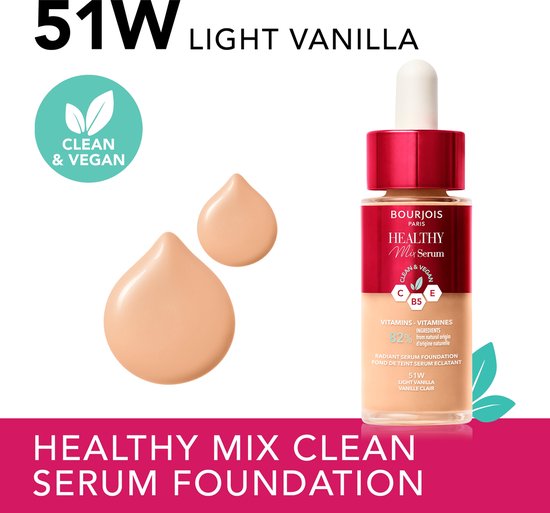 Bourjois Healthy Mix Serum Foundation - 51W Light Vanilla - 30ml