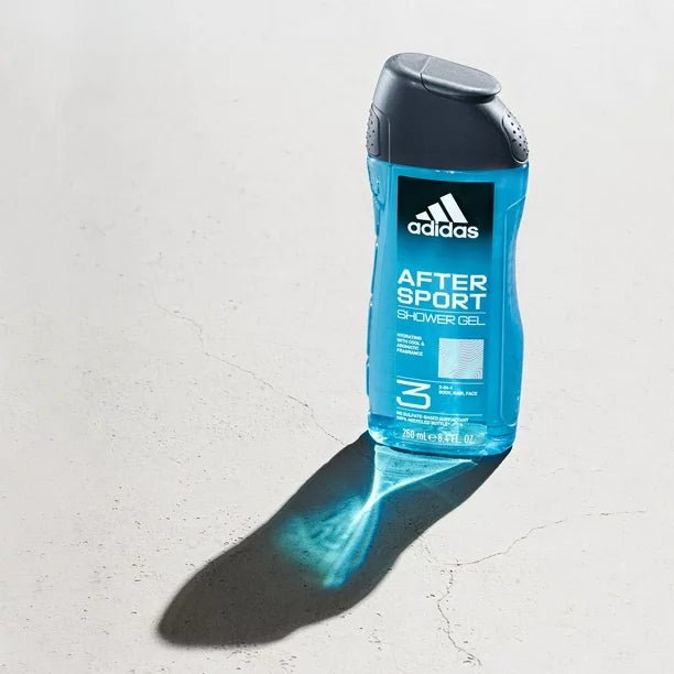 Adidas Men "After Sport" 3in1 Shower Gel - Body , Hair , Face - 250ml